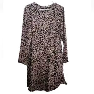 H&M Womans Long Sleeve Animal Print Leopard Mini Dress Plus Size 14